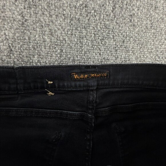 Nudie Jeans Tube Kelly Black Black Cotton Stretch Denim Jeans Adult ACTL 32X32 - Picture 15 of 16